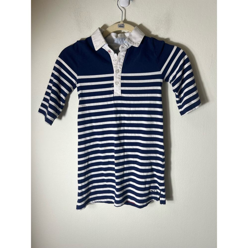 Vineyard Vines Girls Navy and White Stripe Dress Sz XS